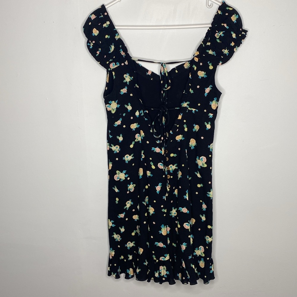FREE PEOPLE Like A Lady Mini Dress Open Back Sundress Ruffle Sleeve Tie Back - Picture 10 of 13